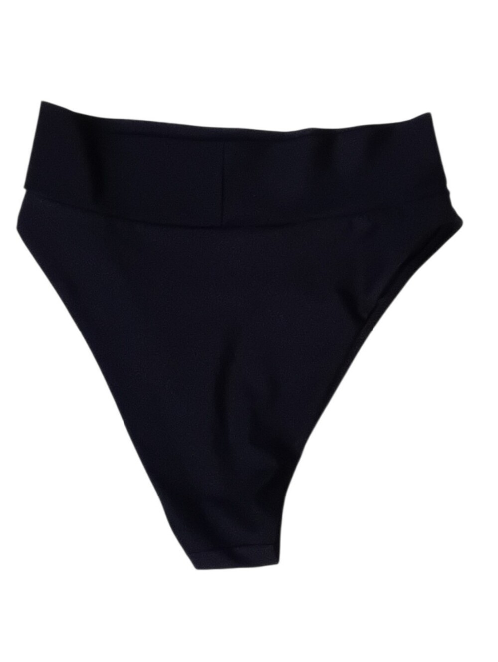 aerie Dark Black High-Cut Bikini Bottom sz M NEW - Picture 2 of 9